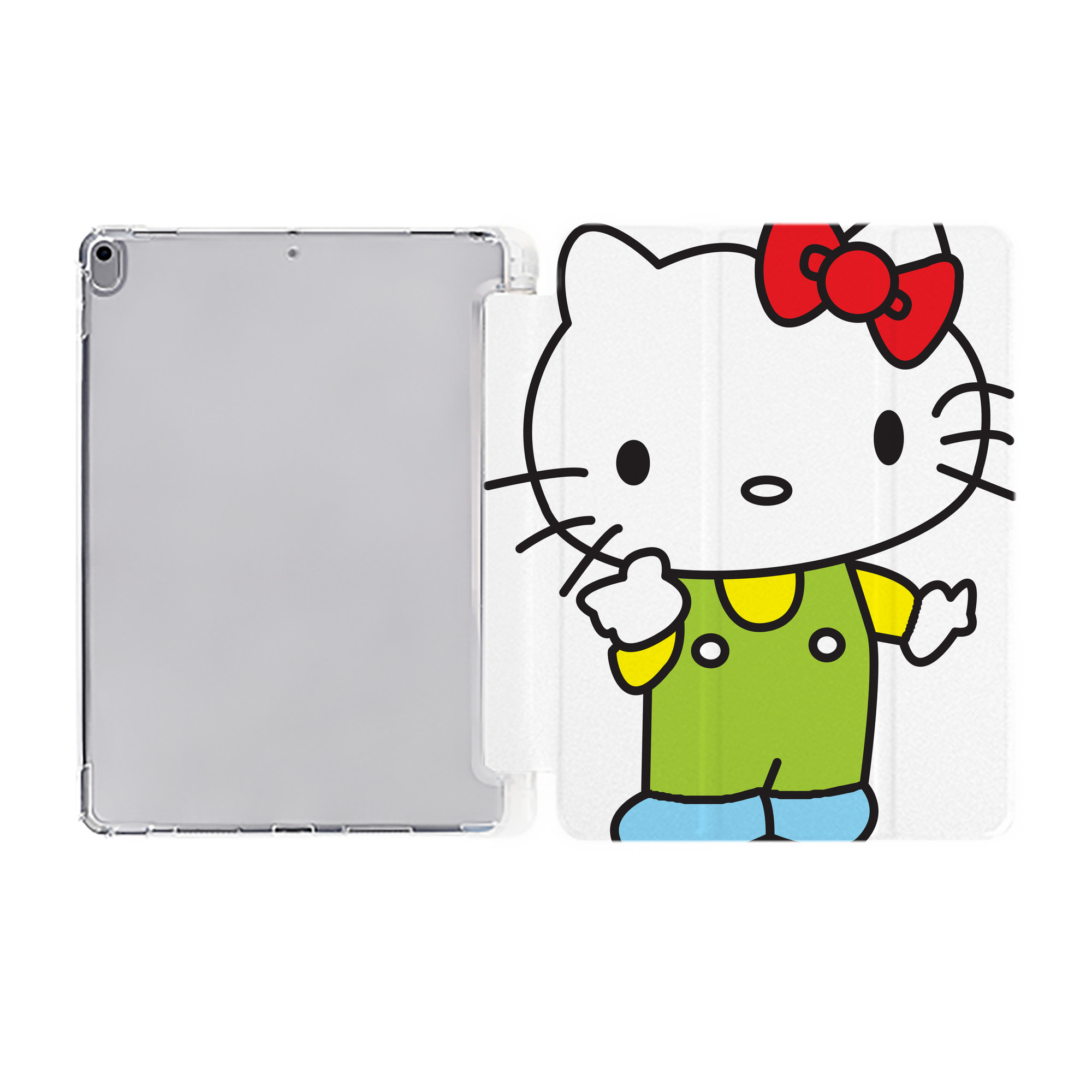 （画像用） Hello Kitty ハローキティ IPad ケース ペン収納付き 三つ折りスタンド PUレザー×シリコン 対応機種9.5/10.5/10.9インチ